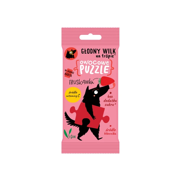 Głodny Wilk na Tropie | Owocowe puzzle truskawka | 20 g-1.webp